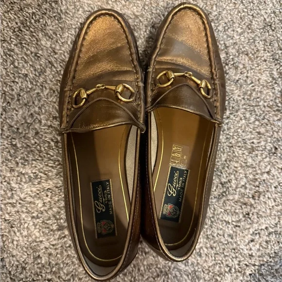 Gucci Horsebit Loafers | Bronze Leather | Size 37.5 | Original Box - Picture 2 of 6